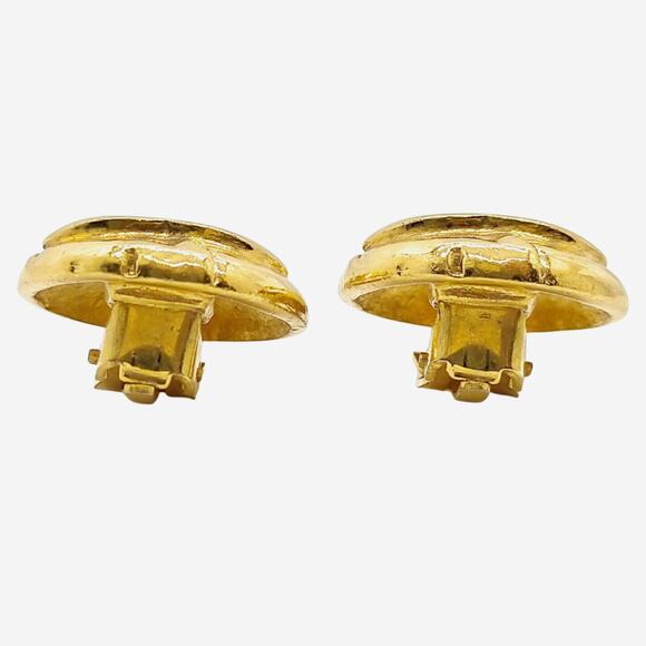 Chanel 24k Gold-Plated Clip-on Earrings - Picture 3 of 9